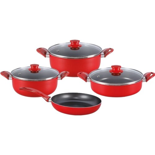 Zilan Posuđe, teflon, set 7/1, crvena &ndash; ZLN9379 Cijene