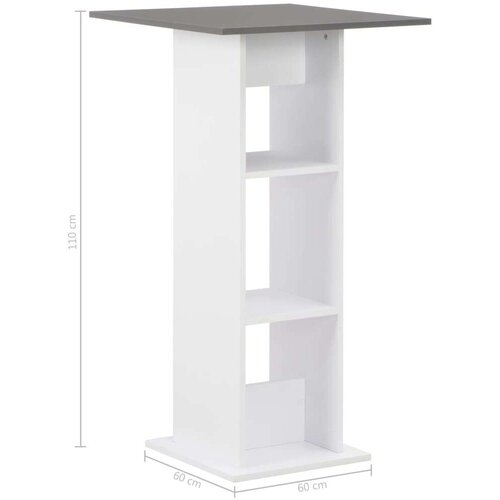 VidaXL Barski stol bijeli i antracit sivi 60 x 60 x 110 cm Slike