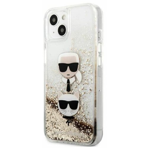 Karl Lagerfeld futrola za iPhone 13 mini gold liquid glitter karl & choupette head ( GSM165631 ) Slike