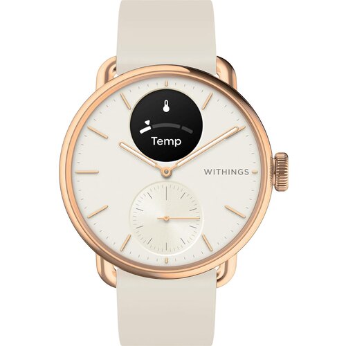 Withings scanwatch 2 38mm belo/rosegold hibridna pametna ura z ekg in oksimetrom Slike