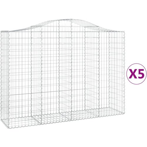 VidaXL Lučne gabionske ko&amp;scaron;are 5 kom 200x50x140/160cm pocinčano željezo Slike
