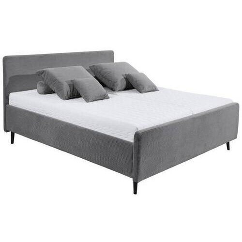 MID.YOU OBLAZINJENA POSTELJA 160 cm x 200 cm , tekstil, leseni material temno siva Slike