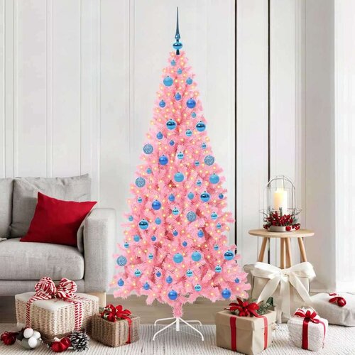  Božićno drvce s 300 LED svjetlima Ružičasta 180 cm PVC Cijene