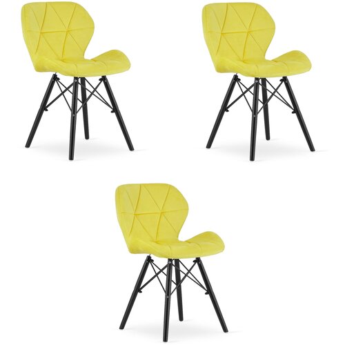 Brandless LAGO stol Velvet - rumena / noge črne x 3, (22031545) Slike