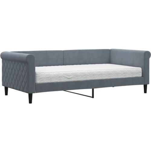 VidaXL Dnevni krevet s madracem tamno sivi 90x190 cm bar&amp;scaron;un Slike