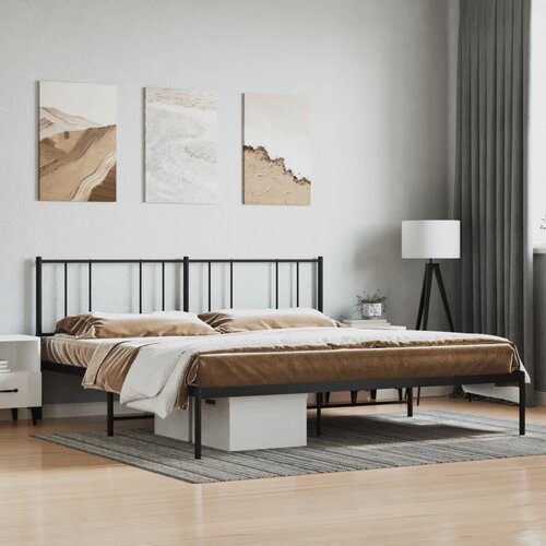 vidaXL Metalni okvir za krevet s uzglavljem crni 180x200 cm Cijene