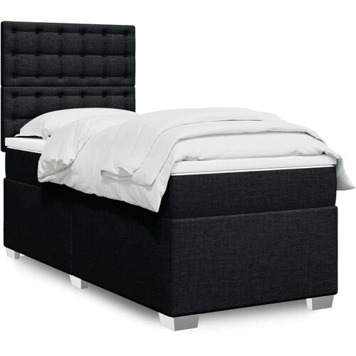 Box spring krevet s madracem crni 80 x 200 cm od tkanine Cijene