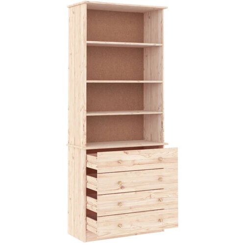  Regal za knjige s ladicama ALTA 77x35x186,5 cm masivna borovina Slike