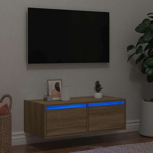 vidaXL TV ormarić s LED svjetlima boja hrasta sonome 75x35,5x25 cm Cijene