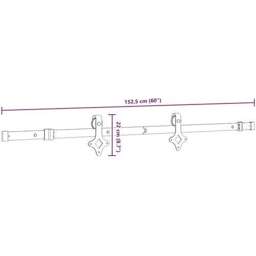 VidaXL Pribor za klizna vrata 152,5 cm čelični crni Slike