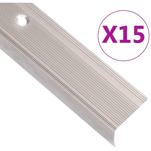 vidaXL Rubnjaci za stepenice L-oblika 15 kom aluminijski 100 cm bež Cijene