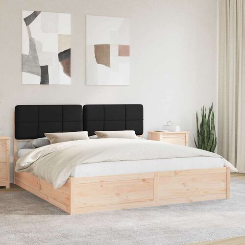  Krevetni okvir s tapiciranim uzglavljem Crna 200 x 200 cm Cene