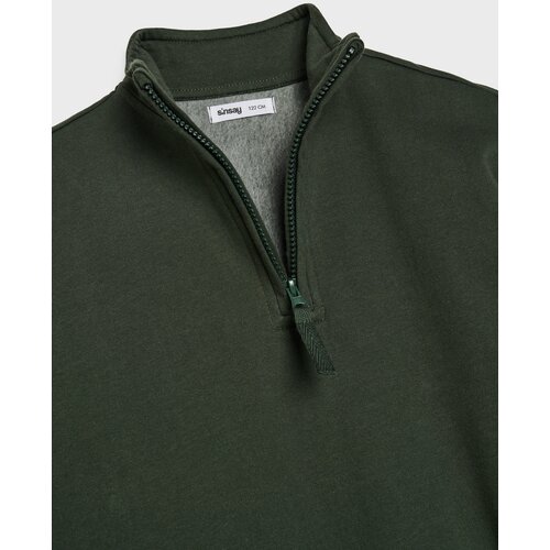 Sinsay Pamučna half-zip dukserica od fleece pletiva Slike