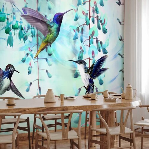  Foto tapeta - Flying Hummingbirds (Green) 350x256 Vodootporna Slike