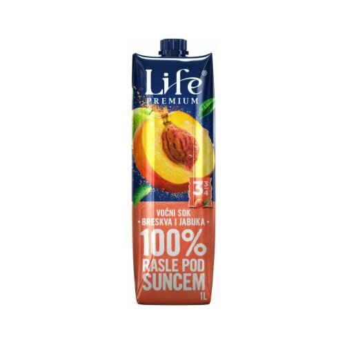 Nectar life premium 100% voćni sok breskva i jabuka 1L tetra brik Slike