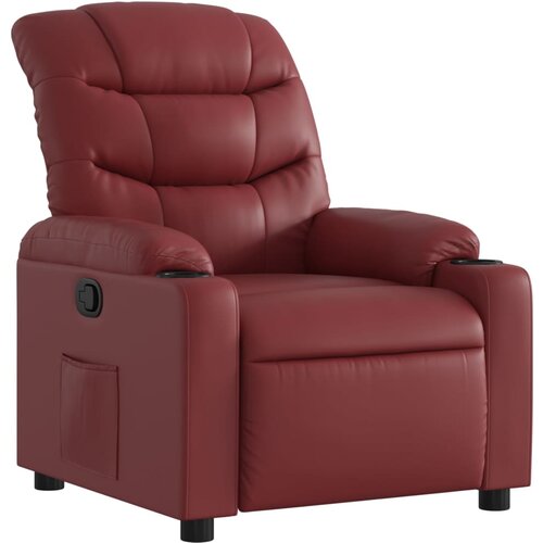 Maison Chic Naslanjač - Relax naslanjač vinsko rdeče umetno usnje, (22040204) Slike