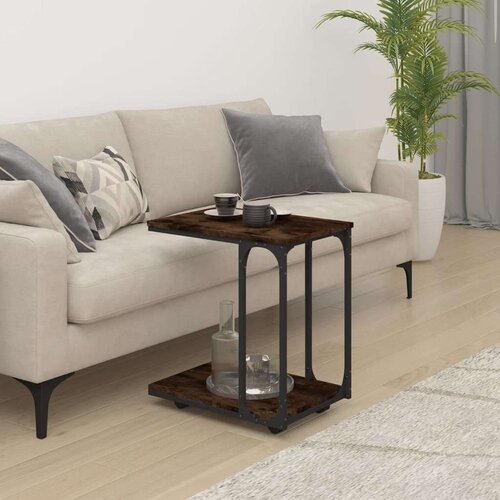 VidaXL Bočni stolić s kotačima boja hrasta 50 x 35 x 55 5 cm drveni Slike