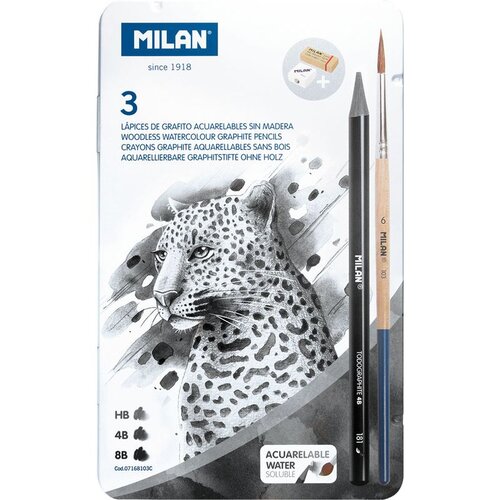 MILAN Set crtaći Todographite met.kut: ol.graf.HB 4B 8B+kist+gum+šilljilo Cene