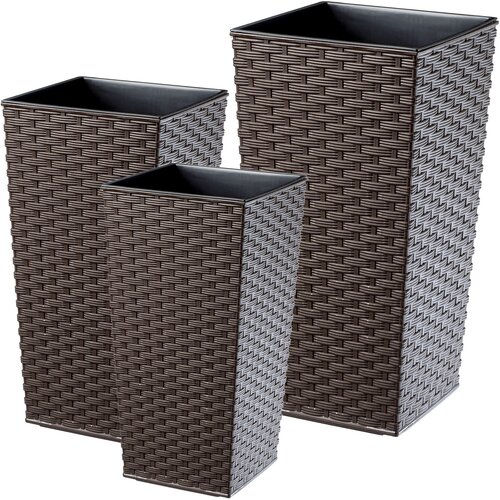 KADAX Komplet 3 vrtnih lončkov + vložek visok velik moka 37+47+57 cm, (5000350746) Cene