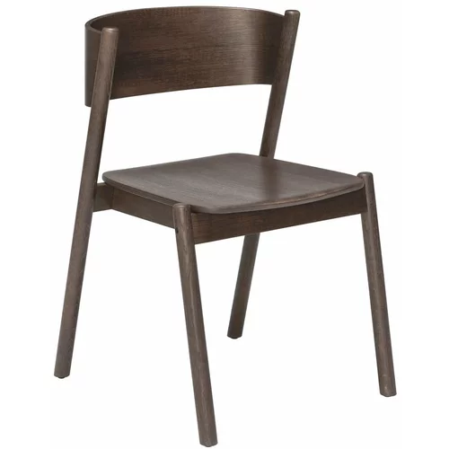 Hübsch Smeđa blagovaonska stolica od hrastovine Oblique -