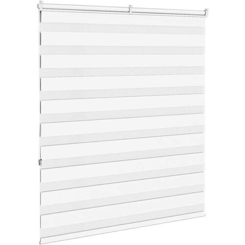 vidaXL zebra senčilo bela 130x150 cm tkanina širina 125,9cm poliester Cene