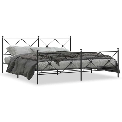 Metalni okvir kreveta uzglavlje i podnožje crni 193x203 cm Cijene