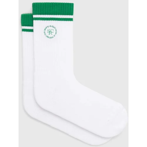 Sporty & Rich Pamučne čarape SRHWC Embroidered Socks boja: bijela, AC026S405SW