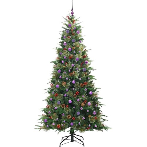  Umjetno božićno drvce s nogom s stalakom Zelena 240 cm PE i PVC Slike