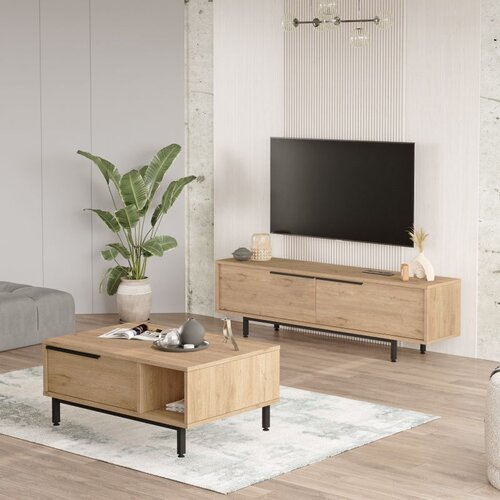 Hanah home Set TV komoda i klub stolić ON19-S, hrast Cijene