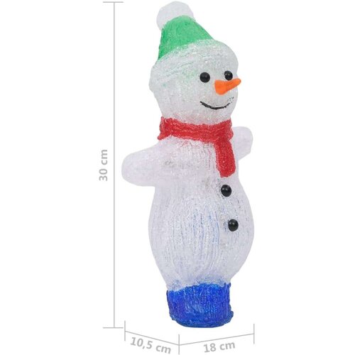 VidaXL LED božićna akrilna figura snjegovića unutarnja i vanjska 30 cm Slike