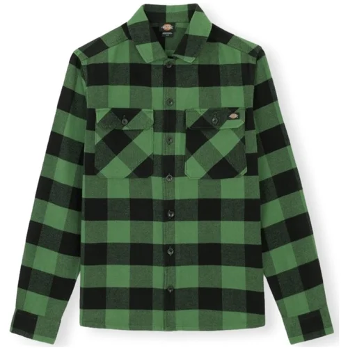 Dickies Srajce z dolgimi rokavi New Sacramento Shirt - Green Zelena