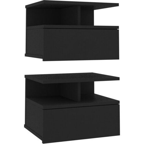 Maison Chic Stenski Dvo delni komplet Nočne omarice - Nočne mize črne 40x31x27 cm inženirski les, (21688354) Slike