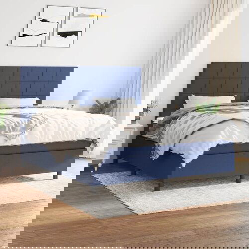 The Living Store Box spring postelja z vzmetnico modra 180x200 cm blago - Box Spring Postelja, (21438626) Cene
