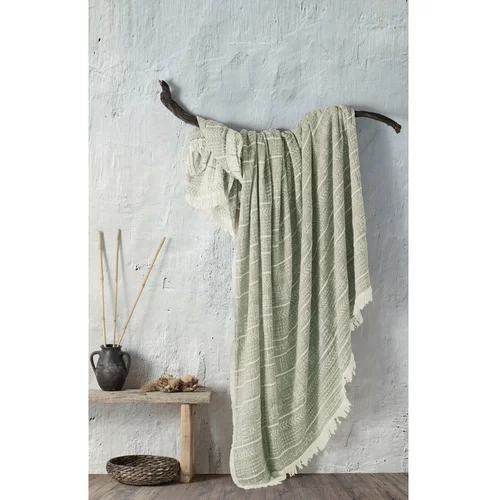 Mijolnir Prekrivač od zelenog muslina za bračni krevet 220x240 cm Etno -