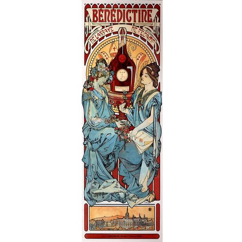 Fedkolor Slika reprodukcija 30x90 cm Benedictine, Alfons Mucha &amp;ndash; Slike