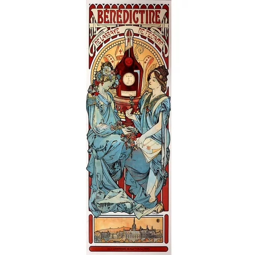 Fedkolor Slika reprodukcija 30x90 cm Benedictine, Alfons Mucha –