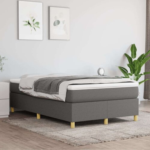  Box spring postelja z vzmetnico temno siva 120x200 cm blago, (20725911) Slike