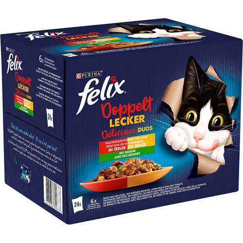  38 + 10 gratis! 48 x 85 g Felix mokra hrana - &amp;quot;Doppelt lecker&amp;quot; varijante s povrćem Slike