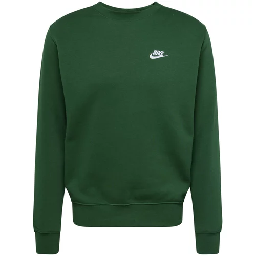 Nike Sportswear Sweater majica 'Club Fleece' zelena / bijela