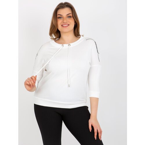 Fashion Hunters Women&amp;#039;s blouse plus size with 3/4 sleeves - ecru Slike