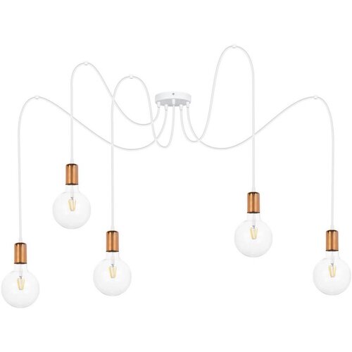  Luster na sajli MIROS 5xE27/60W/230V paukov bela/bakrena Cene