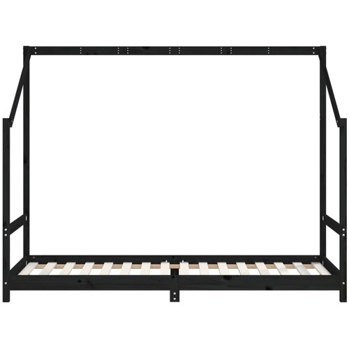  Okvir za dječji krevet crni 90 x 200 cm od masivne borovine Slike