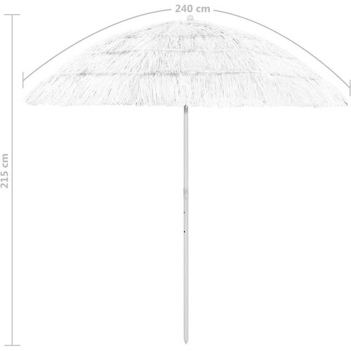  Suncobran za plažu Hawaii bijeli 240 cm Slike