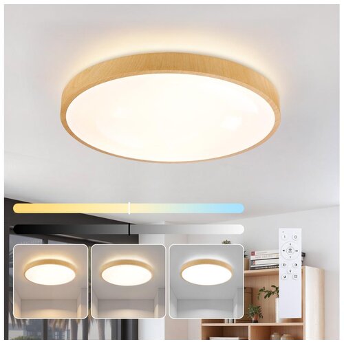  Brilagi-LED prigu&scaron;iva svetiljka GLASS POOL DOUBLE LED/60W/230V 50 cm dekor drveta + daljinski upravljač Cene