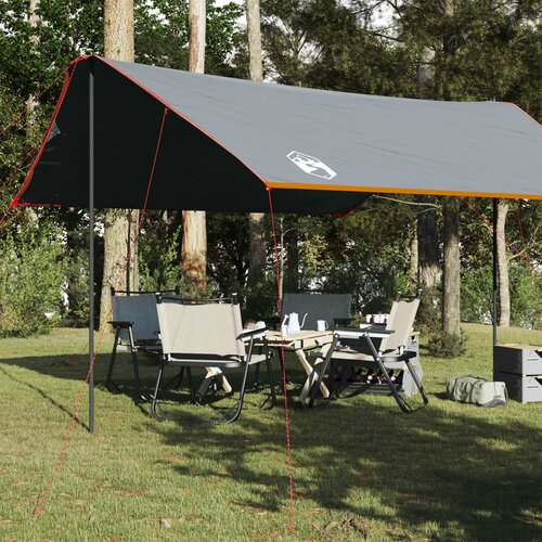 VidaXL Cerada za kampiranje sivo-narančasta 460x305x210 cm vodootporna Slike