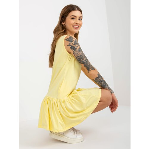 Fashion Hunters Light yellow basic ruffle minidress sleeveless Slike