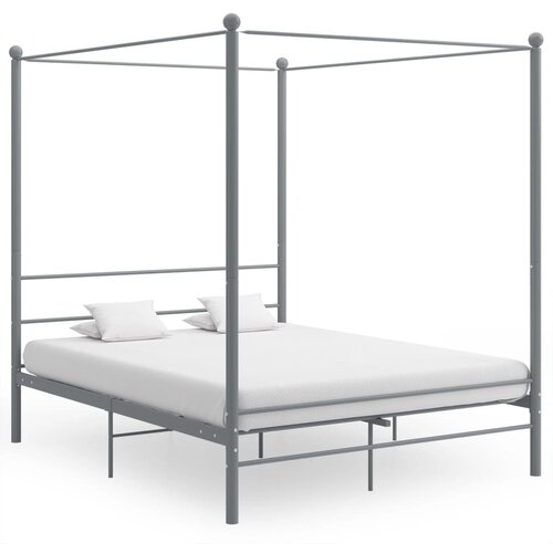  Okvir za krevet s nadstre&scaron;nicom sivi metalni 160 x 200 cm Cijene