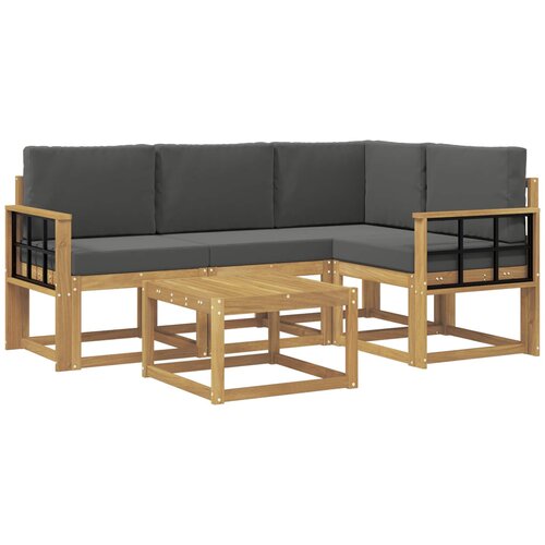 vidaXL Zunanja garnitura za sedenje z blazino 5 pcs Bela in antracit, (5000282516) Cene