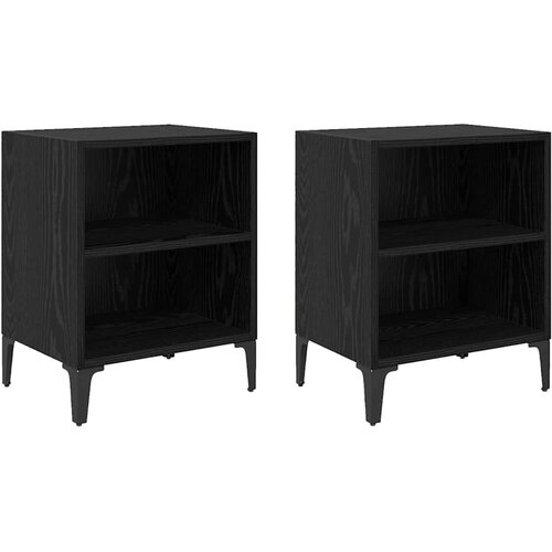 VidaXL Nočna omarica 2 pcs Črni hrast 40 x 30 x 50 cm Konstruiran les, (5000044117) Slike