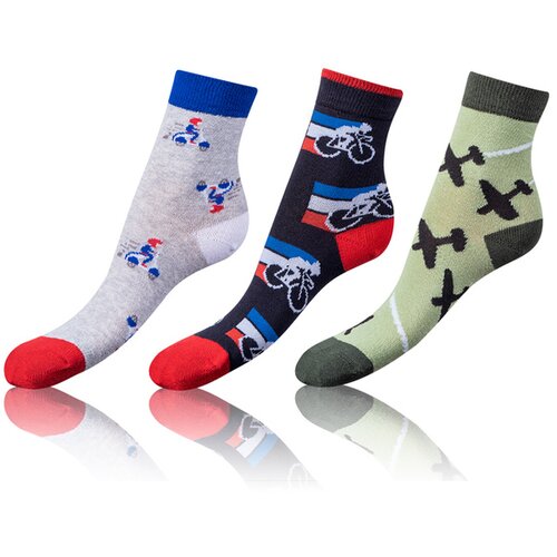 Bellinda CRAZY KIDS SOCKS 3x - Kids crazy socks 3 pairs - green - gray - blue Slike